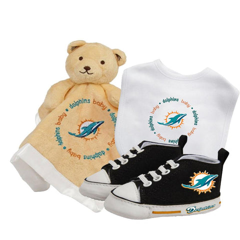 Miami Dolphins Nfl Infant Blanket Bib And Shoe Deluxe Set