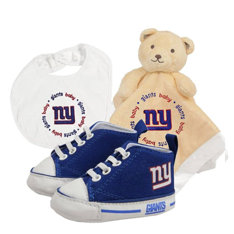 New York Giants Nfl Infant Blanket Bib And Shoe Deluxe Set