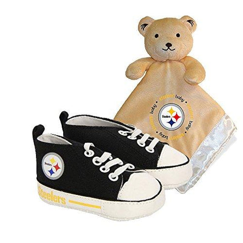 Pittsburgh Steelers Nfl Infant Blanket Bib And Shoe Deluxe Set