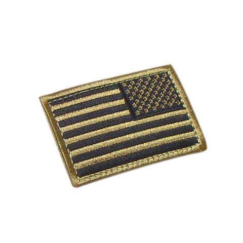 Us Flag Patch Reverse Color- Tan (6 Pack)