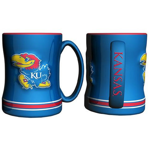 Kansas Jayhawks Ncaa Coffee Mug - 15oz Sculpted (single Mug)