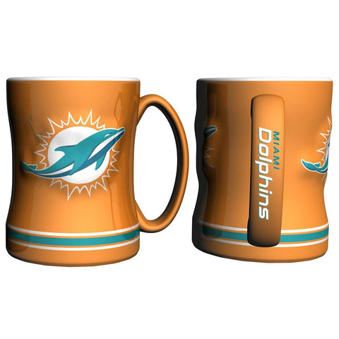 Miami Dolphins NFL Coffee Mug - 15oz Sculpted (Single Mug)