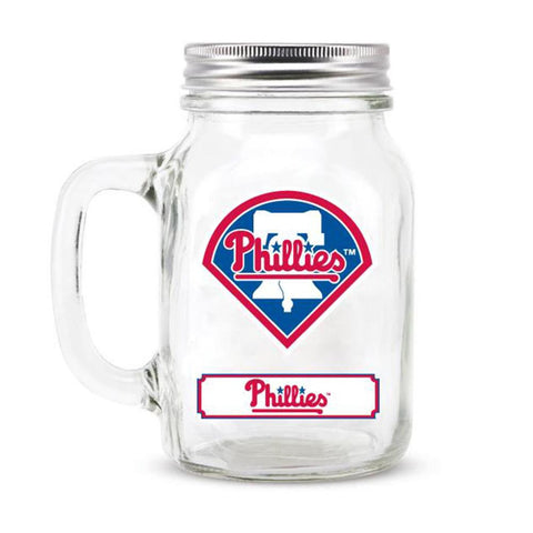 Philadelphia Phillies MLB Mason Jar Glass With Lid
