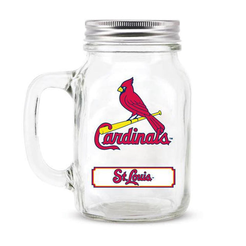 St. Louis Cardinals MLB Mason Jar Glass With Lid