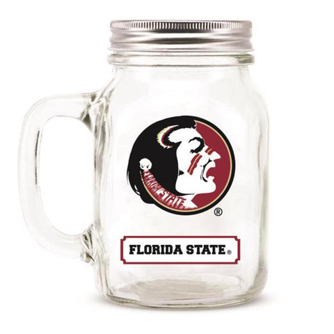 Florida State Seminoles Ncaa Mason Jar Glass With Lid