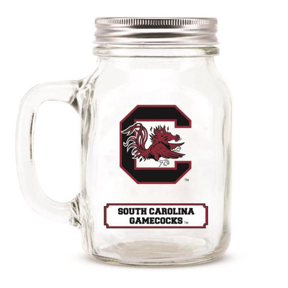 South Carolina Gamecocks Ncaa Mason Jar Glass With Lid