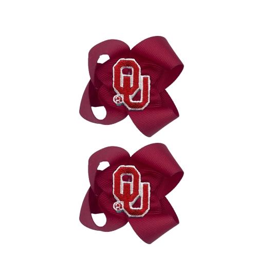 Oklahoma Sooners Ncaa Hair Bow Pair