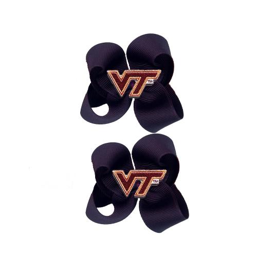 Virginia Tech Hokies Ncaa Hair Bow Pair