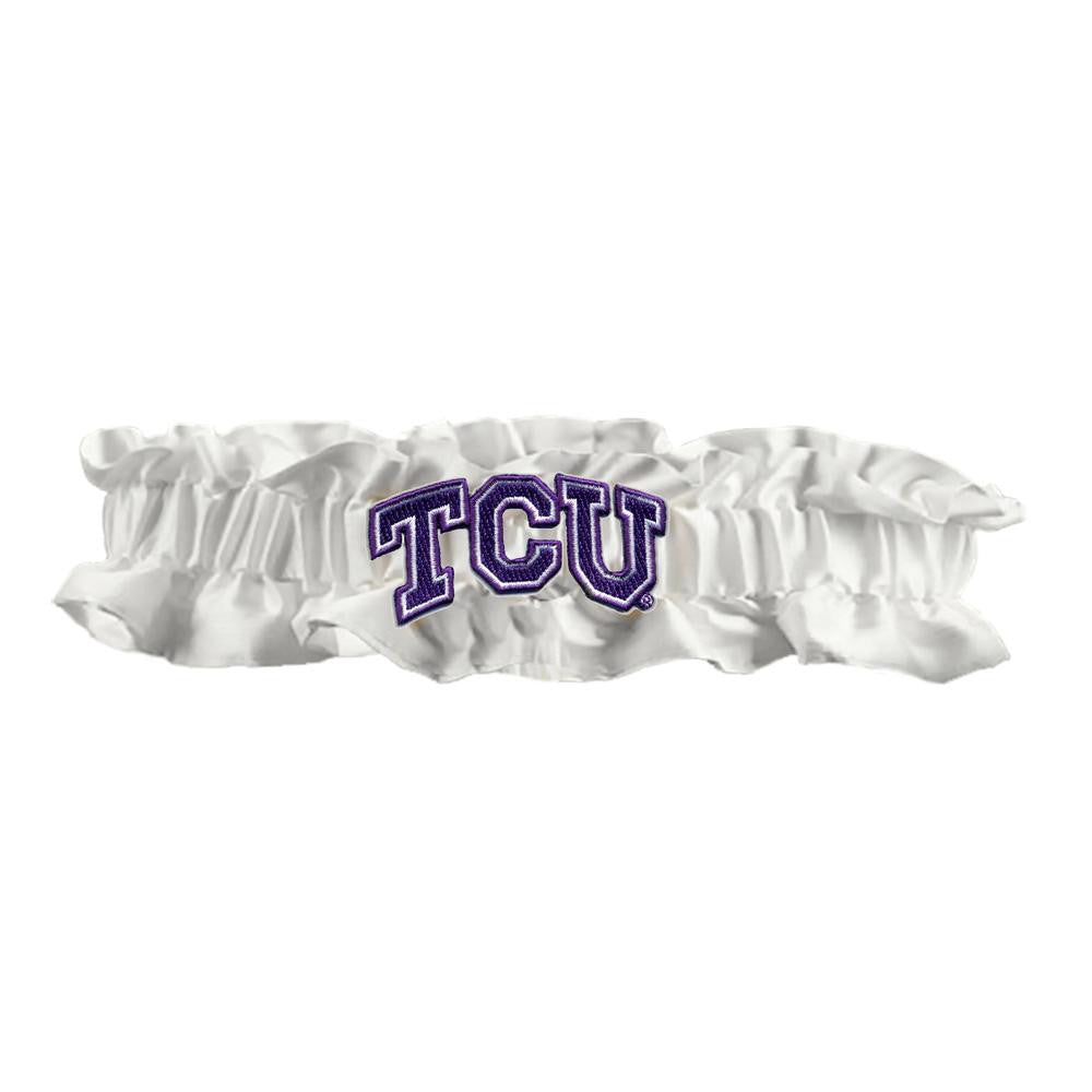 Texas Christian Horned Frogs Ncaa Dainty Satin Garter (white)