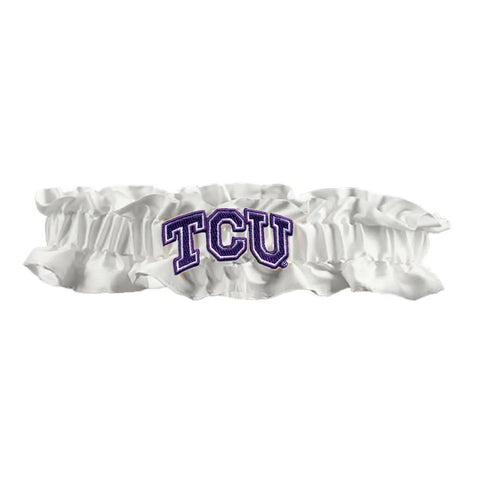 Texas Christian Horned Frogs Ncaa Dainty Satin Garter (white)