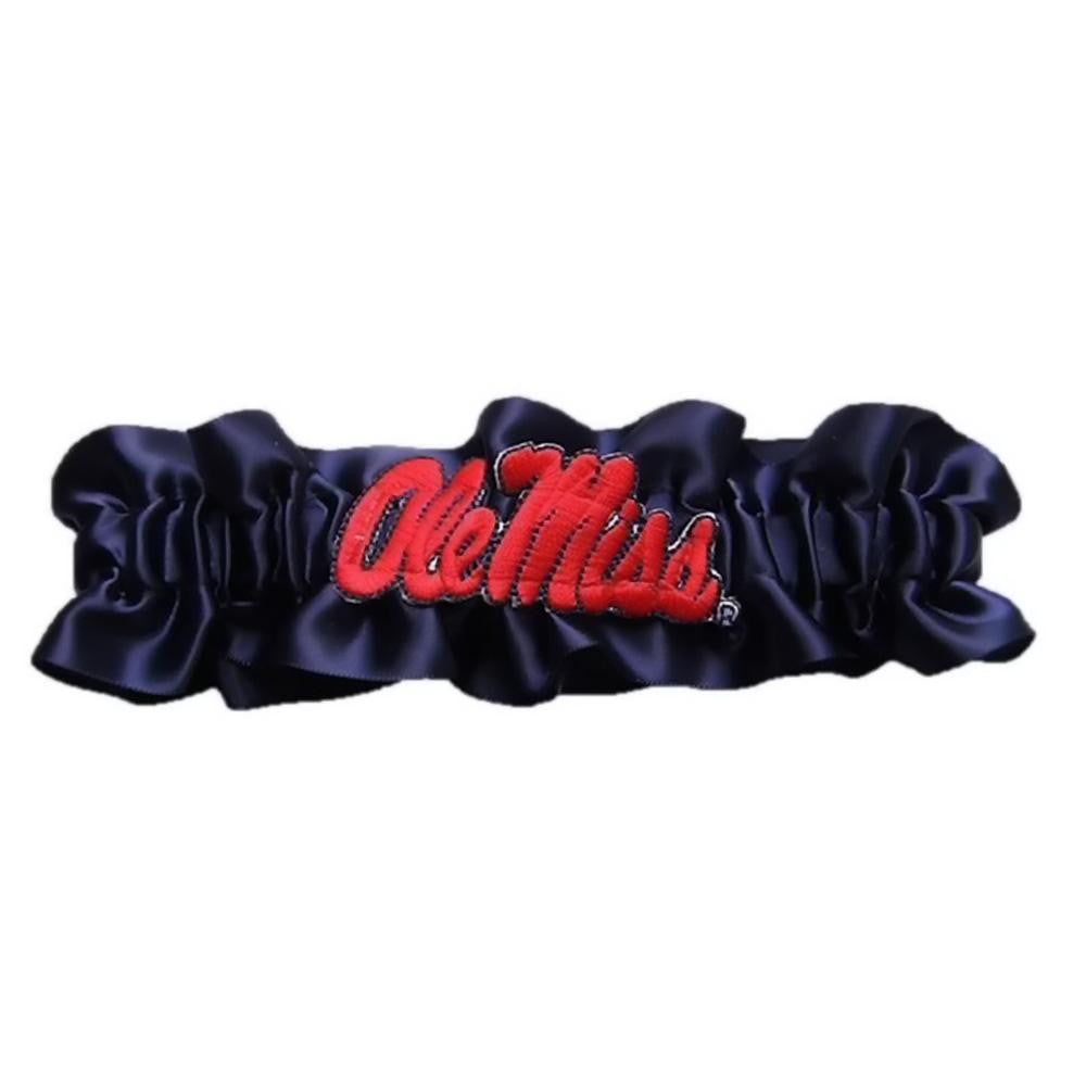 Mississippi Rebels Ncaa Satin Garter (navy Blue)