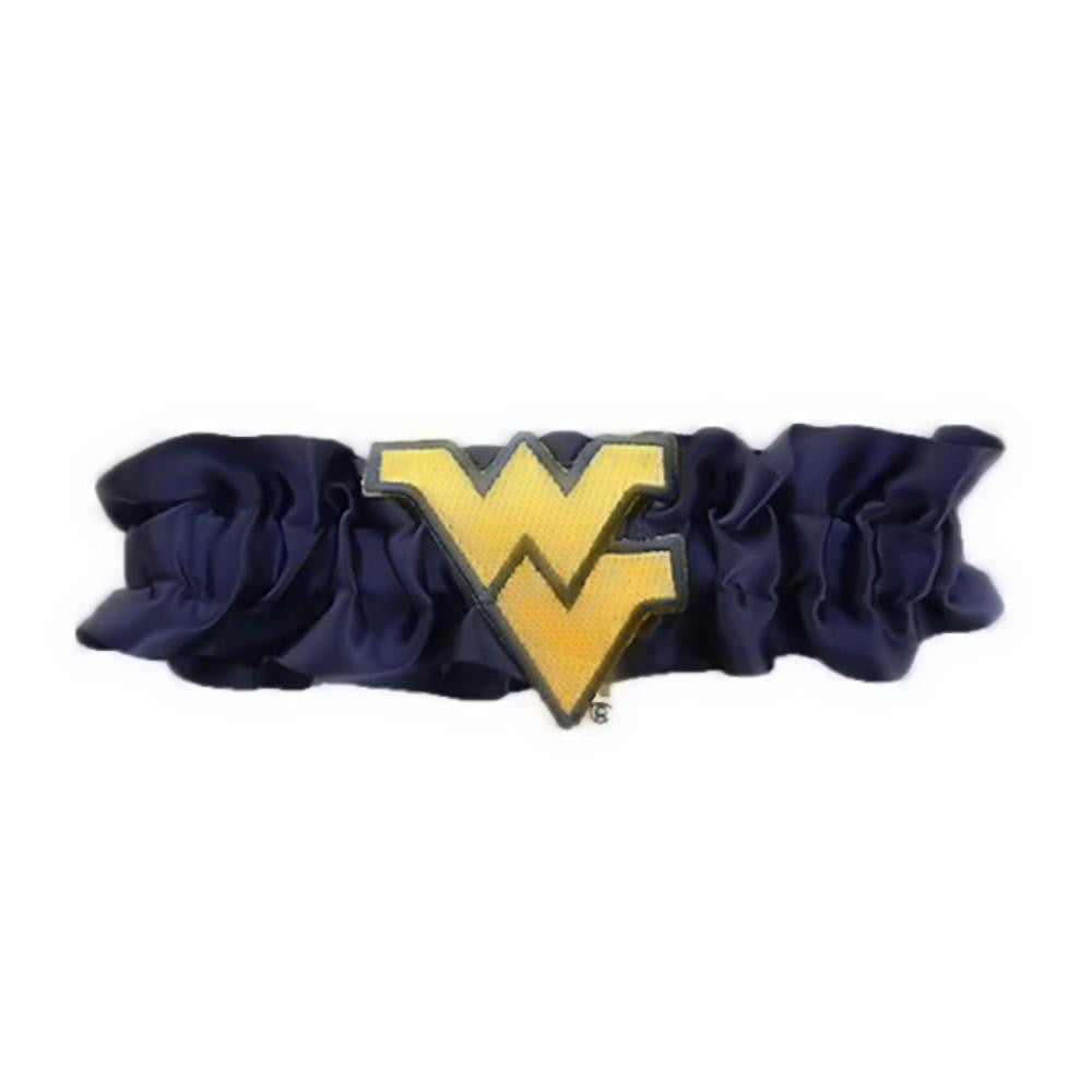 West Virginia Mountaineers Ncaa Satin Garter (navy Blue)