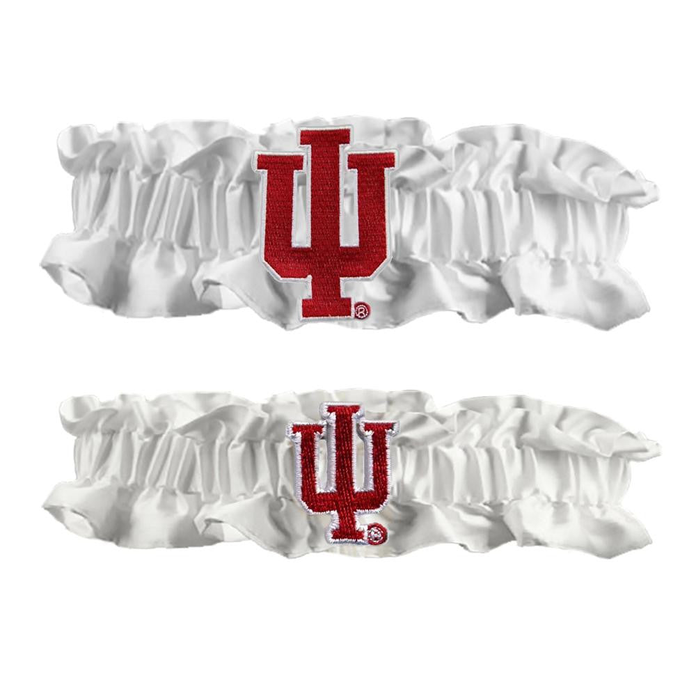 Indiana Hoosiers Ncaa Garter Set "one To Keep One To Throw" (white-white)