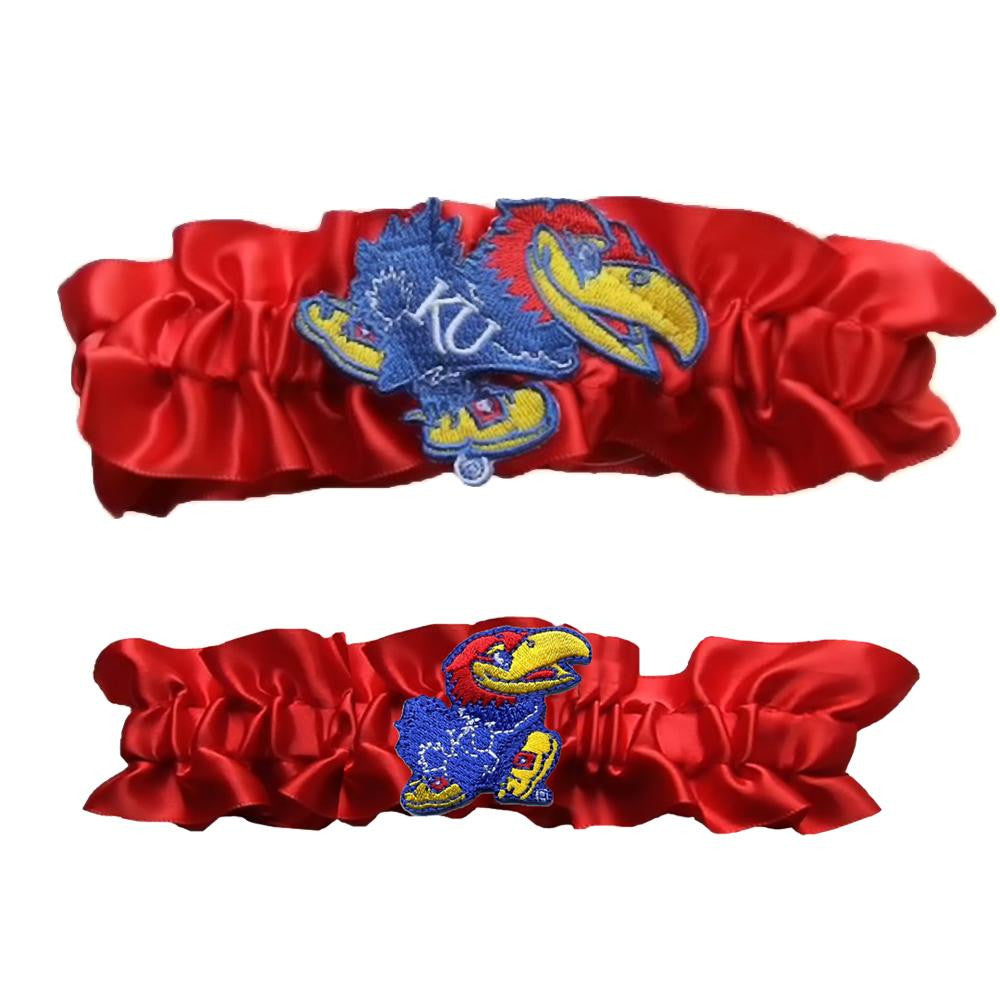 Kansas Jayhawks Ncaa Garter Set "one To Keep One To Throw" (red-red)