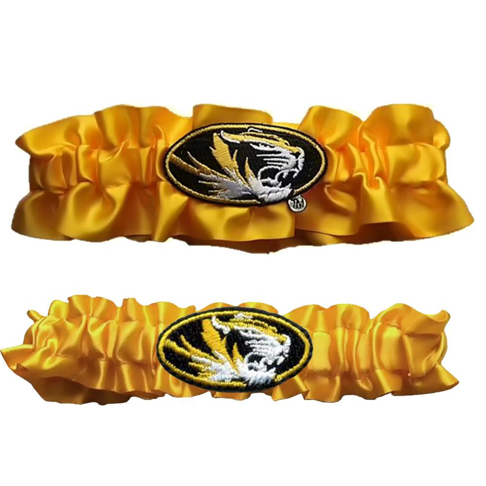 Missouri Tigers Ncaa Garter Set "one To Keep One To Throw" (yellow-yellow)