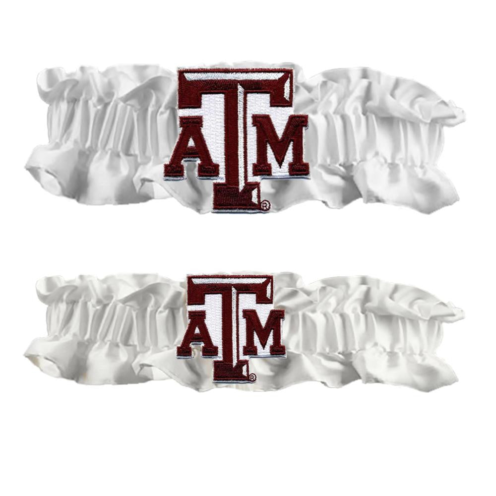 Texas A&m Aggies Ncaa Garter Set "one To Keep One To Throw" (white-white)