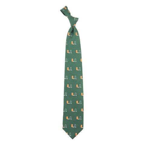 Miami Hurricanes Ncaa Prep Mens Silk Tie