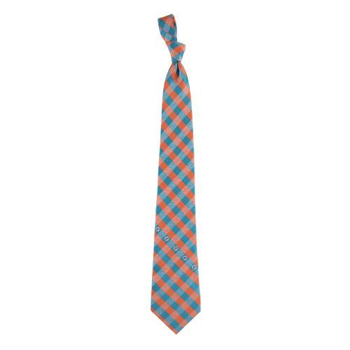 Miami Dolphins NFL Check Poly Necktie