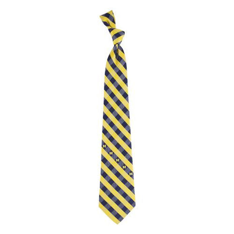 Michigan Wolverines Ncaa Check Poly Necktie