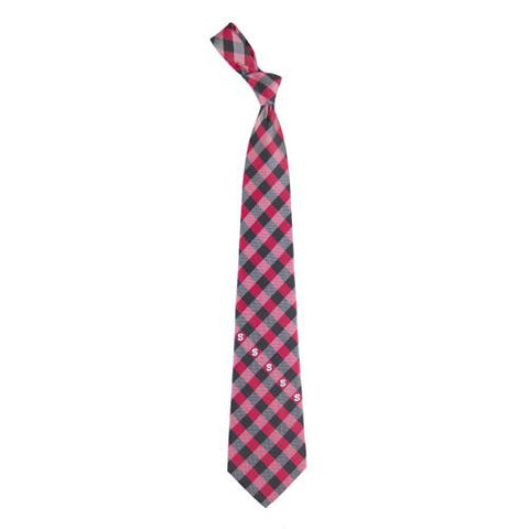 North Carolina State Wolfpack Ncaa Check Poly Necktie