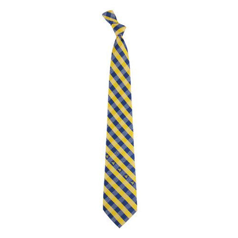 West Virginia Mountaineers Ncaa Check Poly Necktie