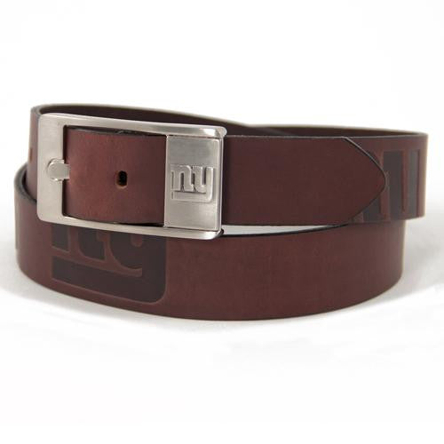 New York Giants NFL Men's Embossed Leather Belt (Size 32)