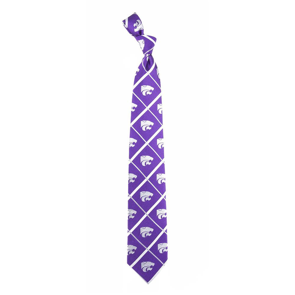 Kansas State Wildcats Ncaa Silver Line Woven Silk Mens Tie