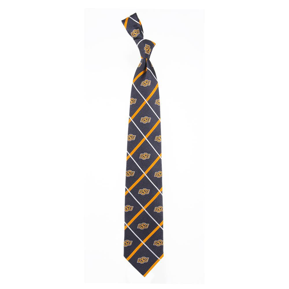 Oklahoma State Cowboys Ncaa Silver Line Woven Silk Mens Tie