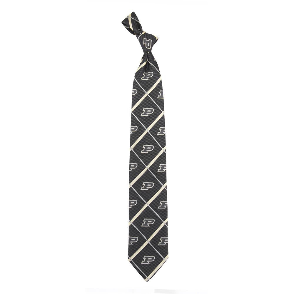 Purdue Boilermakers Ncaa Silver Line Woven Silk Mens Tie