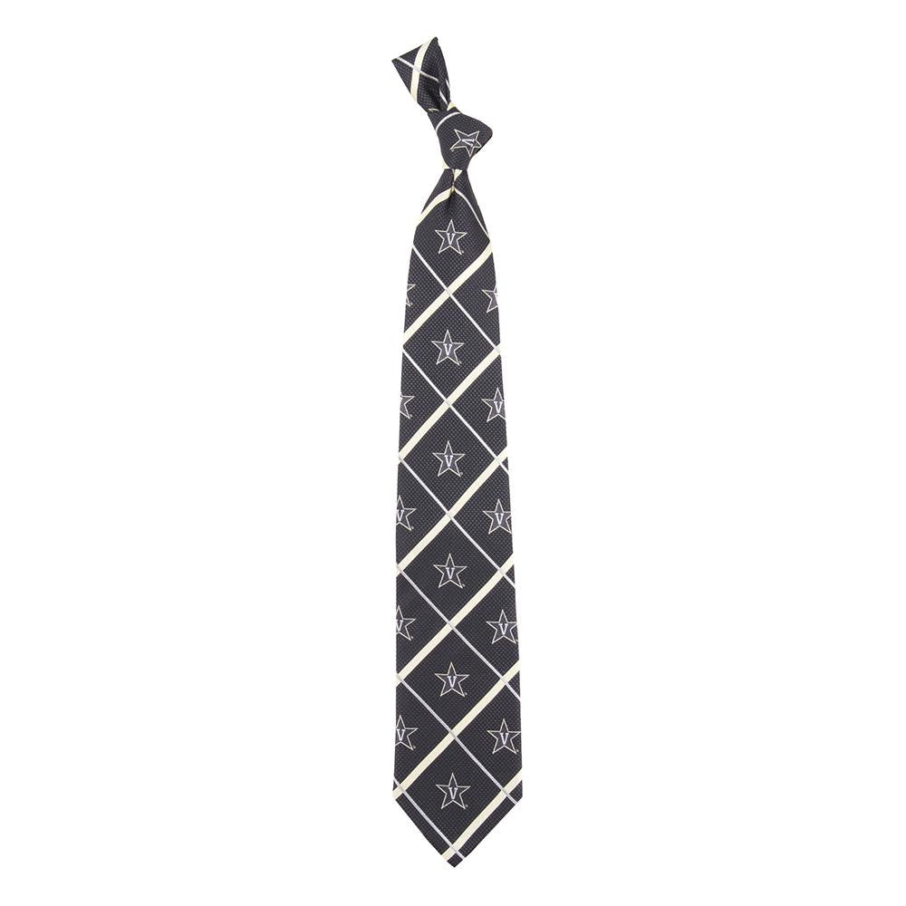 Vanderbilt Commodores Ncaa Silver Line Woven Silk Mens Tie