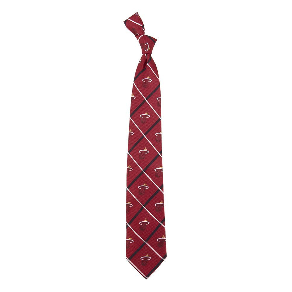 Miami Heat NBA Silver Line Woven Silk Mens Tie