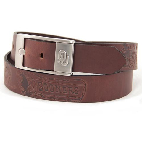 Oklahoma Sooners Ncaa Men's Embossed Leather Belt (size 36)