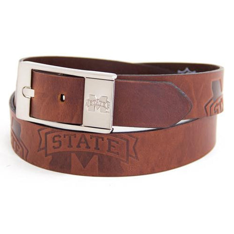 Mississippi State Bulldogs Ncaa Brandish Leather Belt Size 32