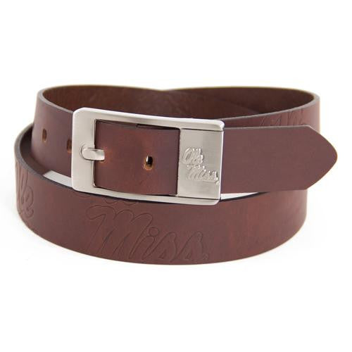 Mississippi Rebels Ncaa Brandish Leather Belt Size 36