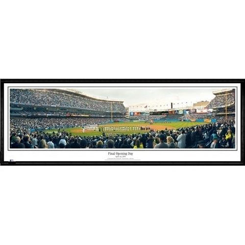 New York Yankees "final Opening Day"  - 13.5"x39" Standard Black Frame