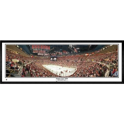 Detroit Red Wings "stanley Cup 2008"  - 13.5"x39" Standard Black Frame