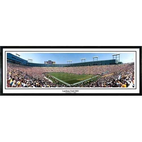 Green Bay Packers ":lambeau Field" - 13.5"x39" Standard Black Frame