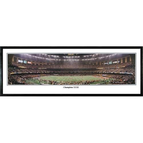 Green Bay Packers "champions Xxxi" - 13.5"x39" Standard Black Frame