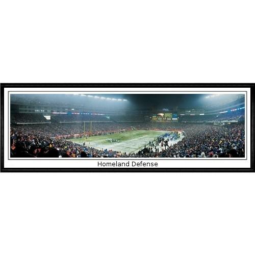 New England Patriots "homeland Defense"  - 13.5"x39" Standard Black Frame