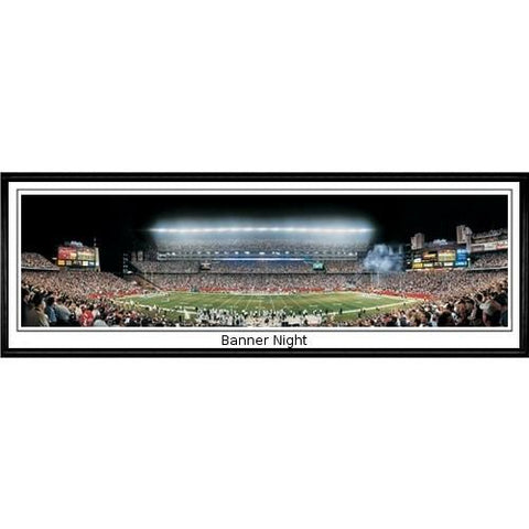 New England Patriots "banner Night"  - 13.5"x39" Standard Black Frame