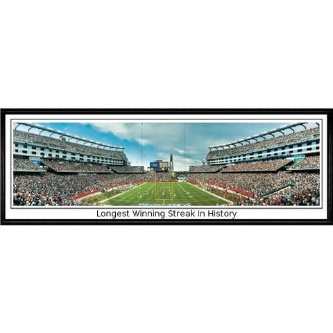 New England Patriots "longest Winning Streak In History"  - 13.5"x39" Standard Black Frame