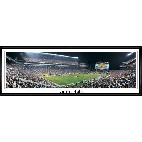 Pittsburgh Steelers "banner Night"  - 13.5"x39" Standard Black Frame