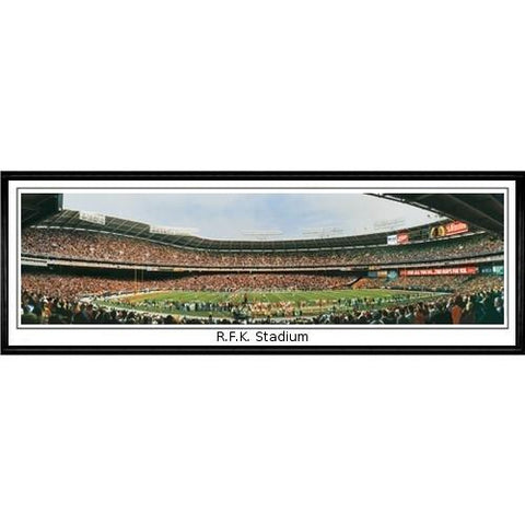 Washington Redskins "r.f.k. Stadium" - 13.5"x39" Standard Black Frame