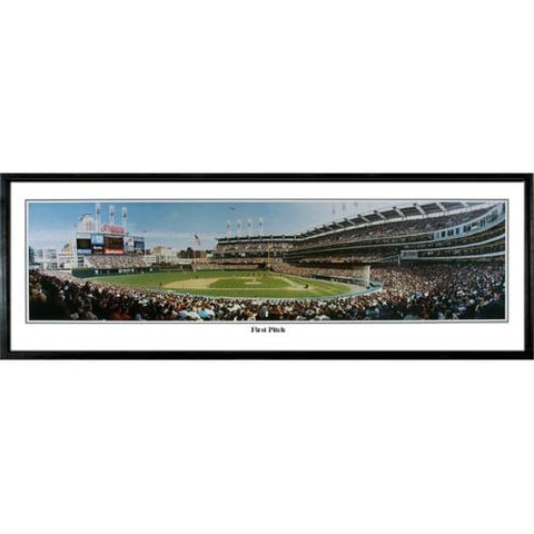 Cleveland Indians "first Pitch" - 13.5"x39" Standard Black Frame