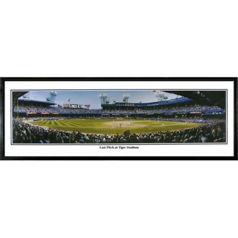 Detroit Tigers "last Pitch At Tiger Stadium -tigers Vs. Royals" Panoramic Standard Framed Photograph