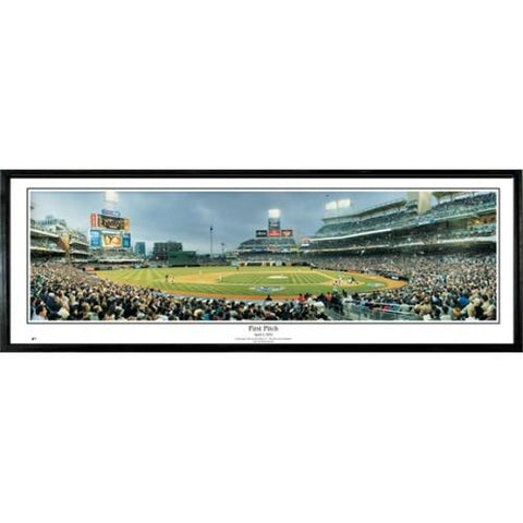 San Diego Padres "first Pitch" - 13.5"x39" Standard Black Frame