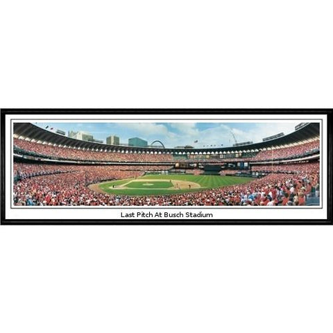 St. Louis Cardinals "last Pitch At Busch Stadium"  - 13.5"x39" Standard Black Frame