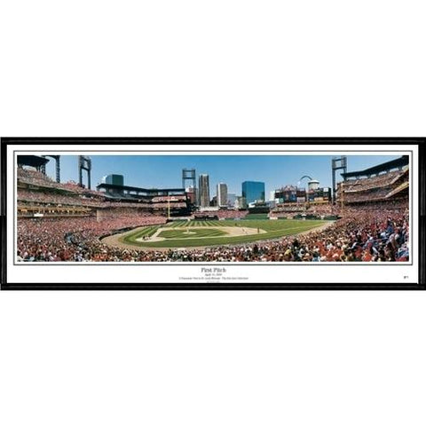 St. Louis Cardinals "first Pitch"  - 13.5"x39" Standard Black Frame