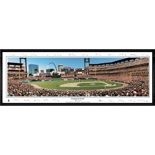 St. Louis Cardinals "inaugural Game" - With Signatures  - 13.5"x39" Standard Black Frame