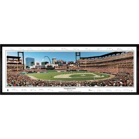 St. Louis Cardinals "inaugural Game" - With Signatures  - 13.5"x39" Standard Black Frame